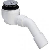 Dušas paliktņa sifons Domoplex, 75x40/50 mm, plastmasa, balts/hroms