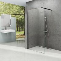 Dušas siena Walk-In, 900 mm, h=2000, bez stiprinājumiem, melns/caurspīdīgs stikls