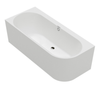 Vanna Oberon 2.1, 1800x800 mm, ar paneli un sifonu, kreisais stūris, stone white Quaryl®