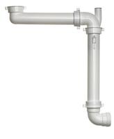 Virtuves izlietnes sifons Panama, 1½ x 40 mm, novirzītais, ar pieslēgu, plastmasa, balts