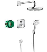 Dušas sistēma Design ShowerSet ar iebūvēto termostatu Ecostat E/Croma Select E, hroms