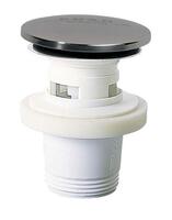 Izplūde ar Quick Clac korķi, 1¼ ", h=100 mm, plastmasa, balta/hroms
