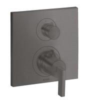 Iebūvējamā termostata Axor Citterio virsapmetuma daļa, ar 2 ceļu pārslēdzēju, brushed black chrome
