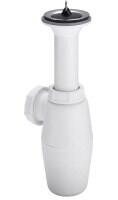 Izlietnes sifons ar izplūdi, 1¼ x 32 mm, bez noteces, plastmasa, balts #