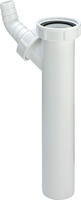 Izplūdes caurule ar pieslēgu, 1½ x 40 mm, 200 mm, plastmasa, balta