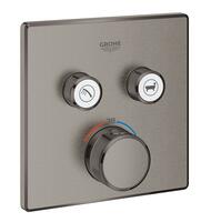 Iebūvējamā dušas termostata SmartControl virsapmetuma daļa, ar 2 izejām, brushed hard graphite