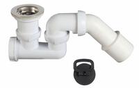 Dušas paliktņa sifons, d=50x40/50 mm, 47 l/min, plastmasa, balts
