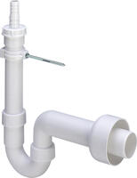 Veļas mašīnas sifons, d=50 mm, plastmasas, balts