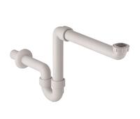 Izlietnes sifons, d=40 mm, 1.1/2x1.1/4", horizontāls, novirzītais, balta plastmasa