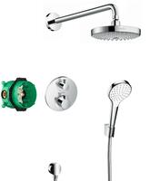 Dušas sistēma Design ShowerSet ar termostatu Ecostat S/Croma Select S, hroms