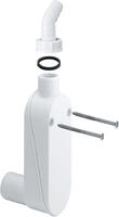 Veļas mašīnas sifons, d=40 mm, horizontāls, plastmasa, balts