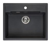 Virtuves izlietne Amsterdam 54 Tapwing, viena bļoda, 600x510 mm, black silvery