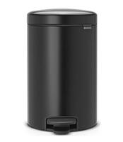 Atkritumu tvertne ar pedāli NewIcon, 12l, matēta melna