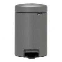 Atkritumu tvertne ar pedāli NewIcon, 3l, mineral concrete grey