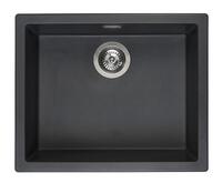 Virtuves izlietne Amsterdam 50, viena bļoda, 560x460 mm, black silvery