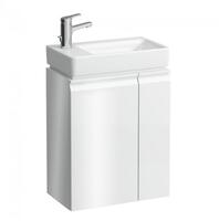 Izlietnes skapītis Pro S, 470 x275 mm, h=605 mm, 1D, kreisā puse, 2 plaukti labā pusē, spīdīgi balts