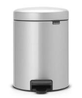 Atkritumu tvertne ar pedāli NewIcon, 5l, metallic grey