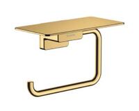 Tualetes papīra turētājs ar plauktiņu AddStoris, polished gold optic