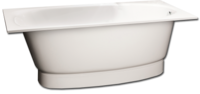 Vanna UNO 170, 1700x750 mm, ar zemo paneli un sifonu, balta akmens masas