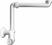 Izlietnes sifons, 1¼ x 32 mm, novirzītais, plastmasa, balts