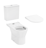Komplekts - pods ar QR/SC vāku EluPura Original S, horizontāls izvads, pievads no apakšas, balts