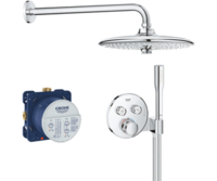 Iebūvējamā dušas termostata komplekts SmartControl Euphoria 260, ar 2 izejām, hroms