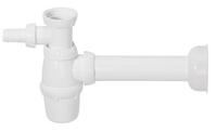 Izlietnes sifons, 1½ x 40 mm, ar pieslēgu, plastmasa, balts
